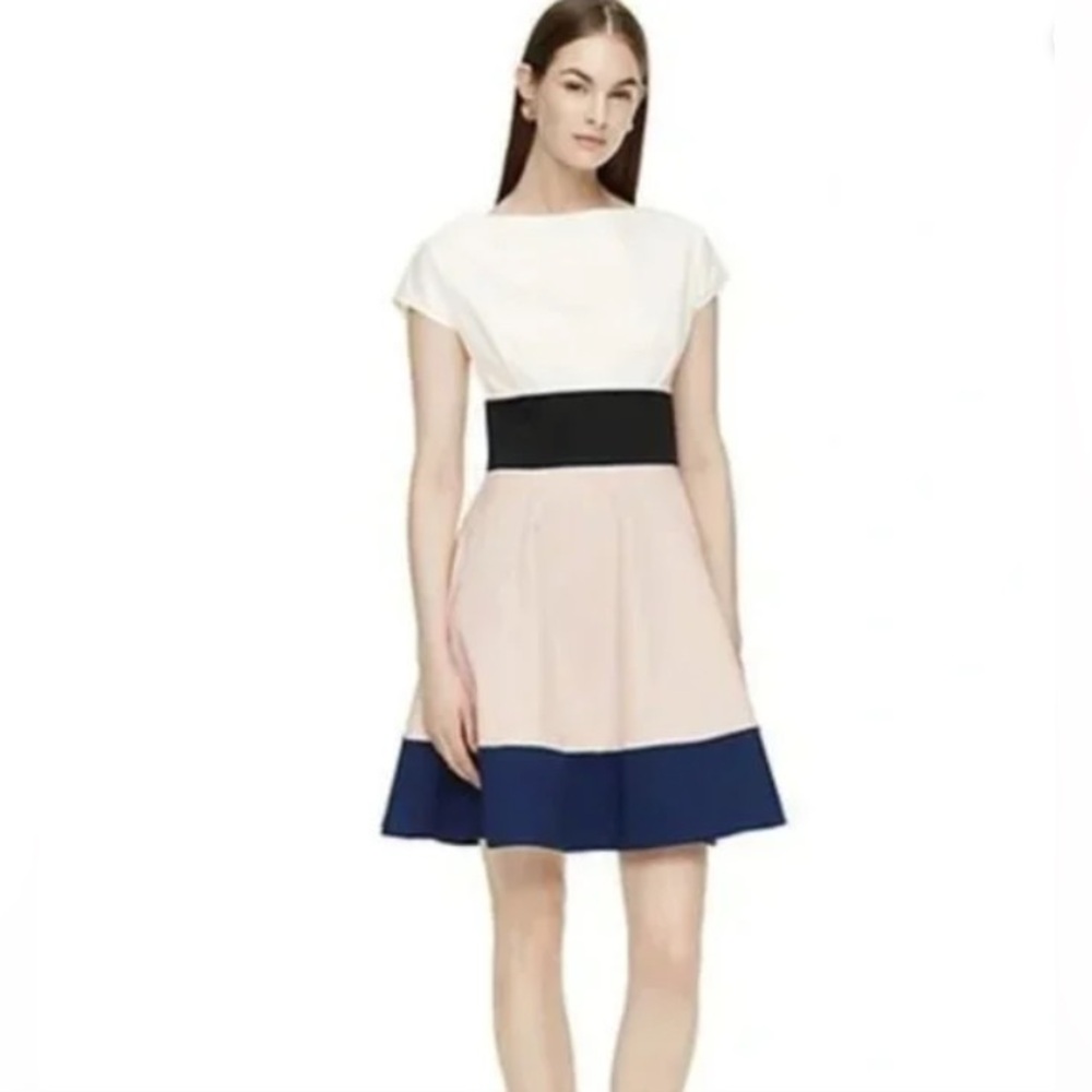Kate Spade White, Pink, and Blue Midi Dress